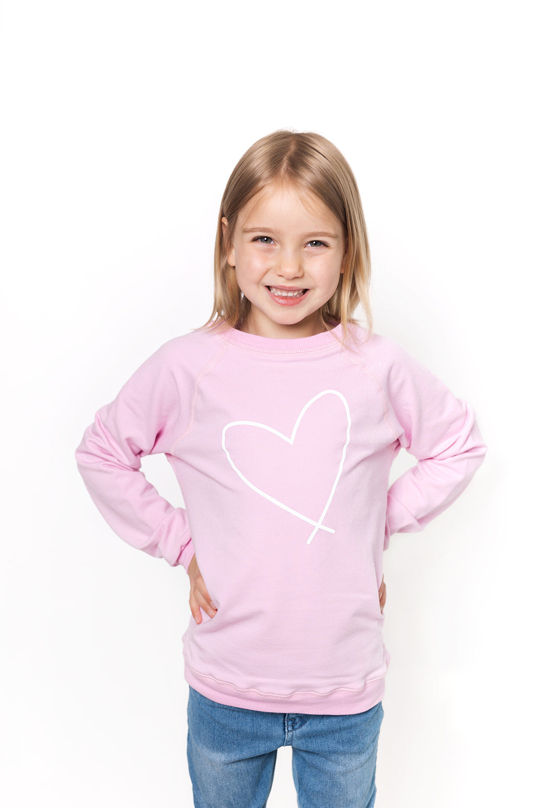 HEART|| KIDS CREW PINK **** PRE SALE ORDERS WILL SHIP LATE FALL 2023*****