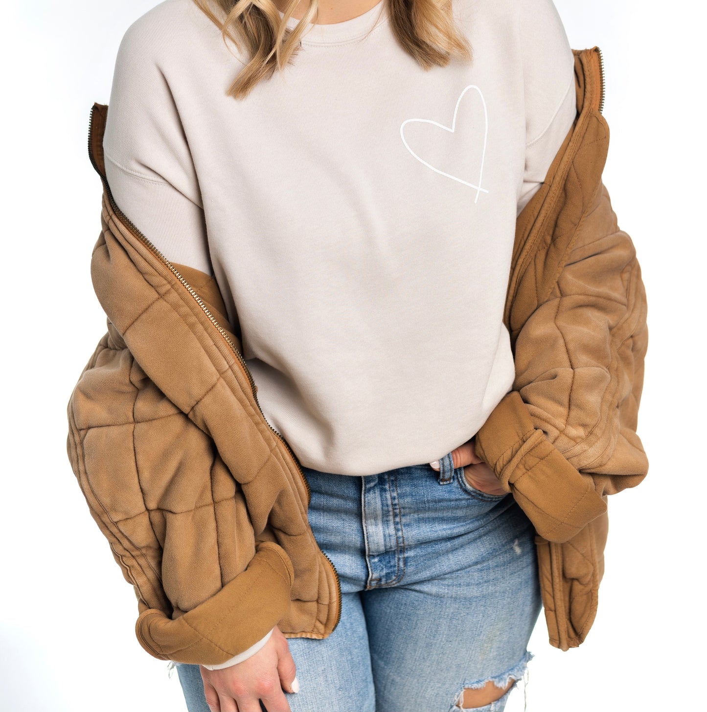 HEART|| COZY CREW ADULT SAND